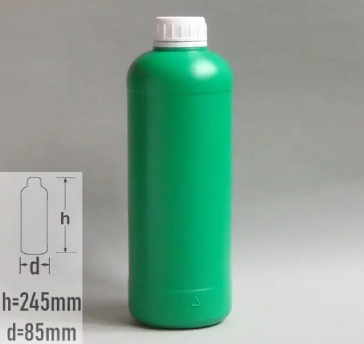 Sticla plastic 1 litru (1000ml) culoare verde cu capac cu autosigilare alb